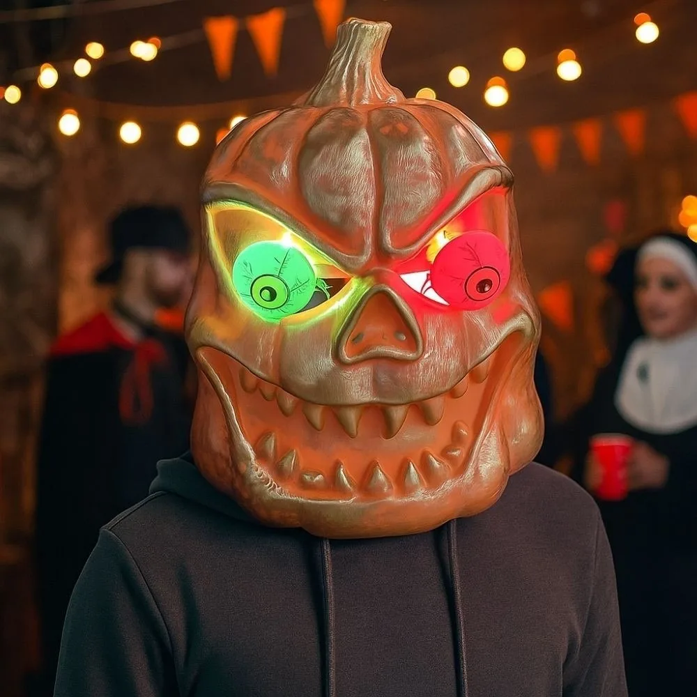 

Новинка, стильная маска тыквы на Хэллоуин, дышащий дизайн, полное покрытие головы, страшный чехол в виде тыквы, легкий материал