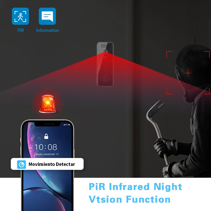 Imagem -06 - Wifi Campainha Câmera 1080p Vídeo Porteiro Campainha hd Visão Noturna Pir Detecção de Movimento Anel Campainha da Porta Tuya Casa Inteligente 5g 2.4g