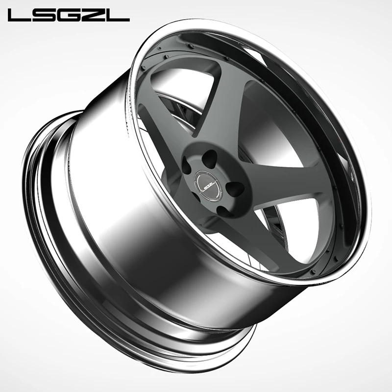 Custom 2 Piece Deep Concave Forged Alloy Wheel For Chevrolet C8 Mercedes G63 5x120 5x127 5x114.3 Matte Black Rims