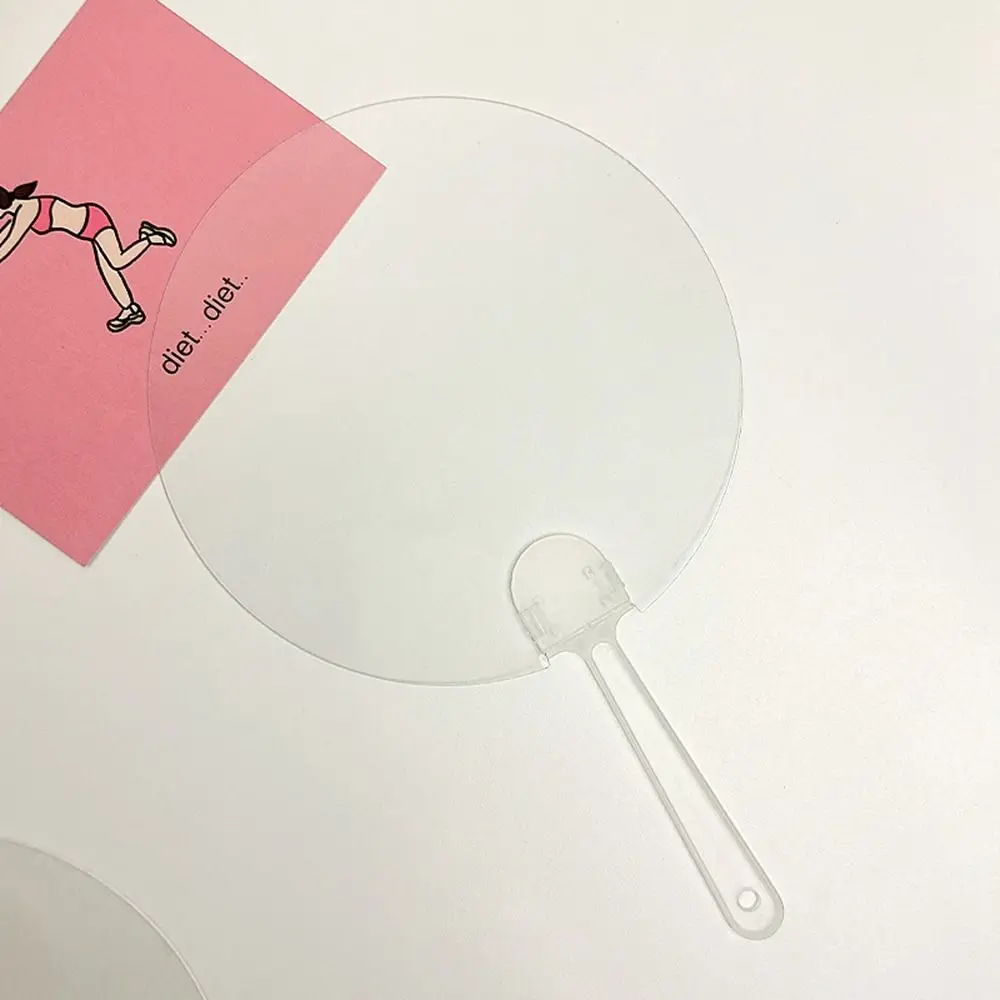 

Funny DIY Transparent Hand Fans Handicrafts Portable DIY Blank Fan Cute Graffiti Fan Kindergarten