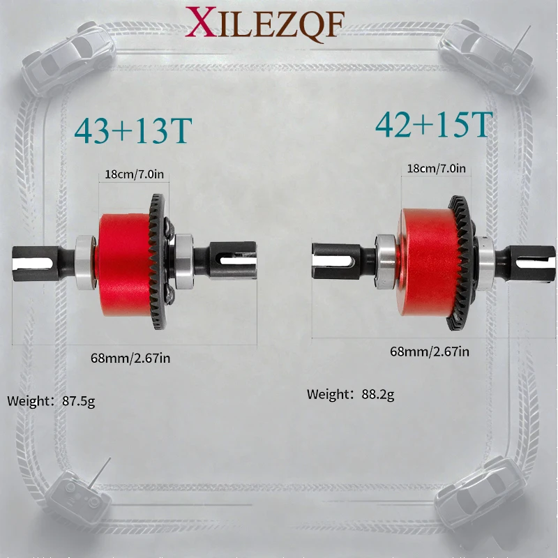 43+13T/42+15T Front & Rear Differential Straight Shaft Assembly Kit, RC Upgrade Parts For Arrma 1/7 Infraction Limitless 1/8 Typ