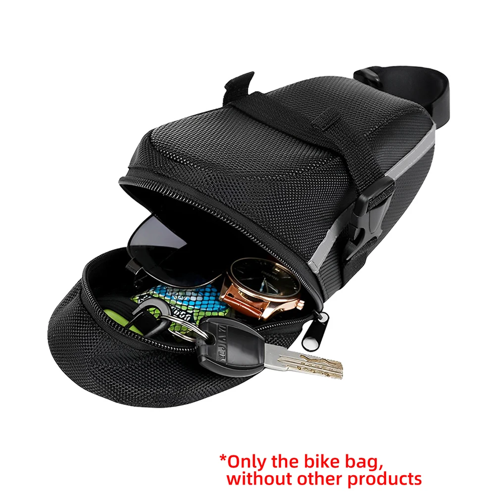 1 Pc Bicycle Saddle Bag Mountain Bike Tail Bag Bicycle Cushion Bag Folding Tail Bag Storage Bag Cycling Equipment Accessories