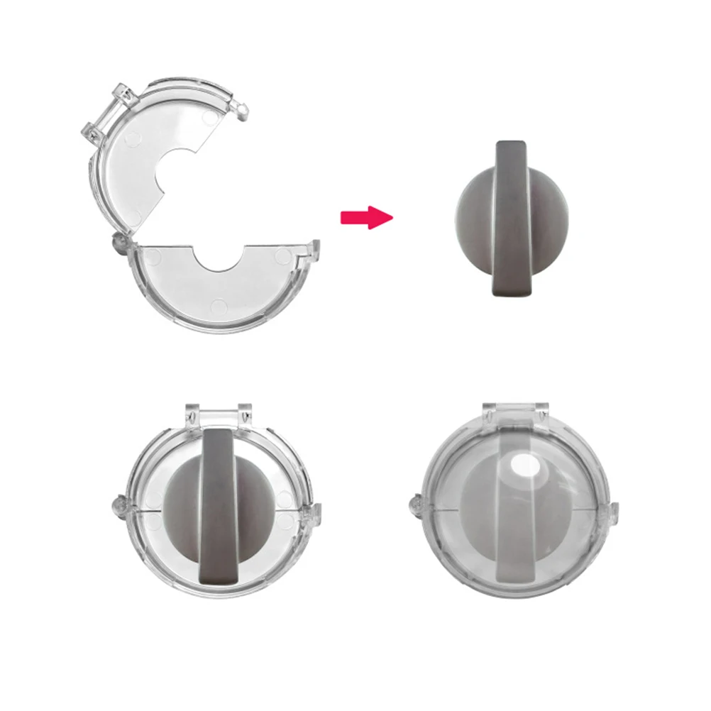 

2pcs Stove Knob Covers Childproof Universal Transparent Safety Guard For Kids Baby Children Kitchen Easy Install No Removal