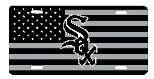 Цвета команды американского флага Chicago White Sox, глянцевый алюминиевый номерной знак, алюминий