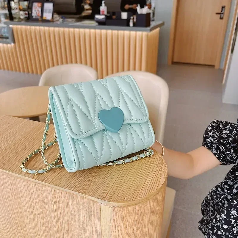 Modieuze Hartvormige Kindertas Koreaanse Versie Kleine Geurige Windraster Enkele Schouder Crossbody Tas Casual Reisportemonnee