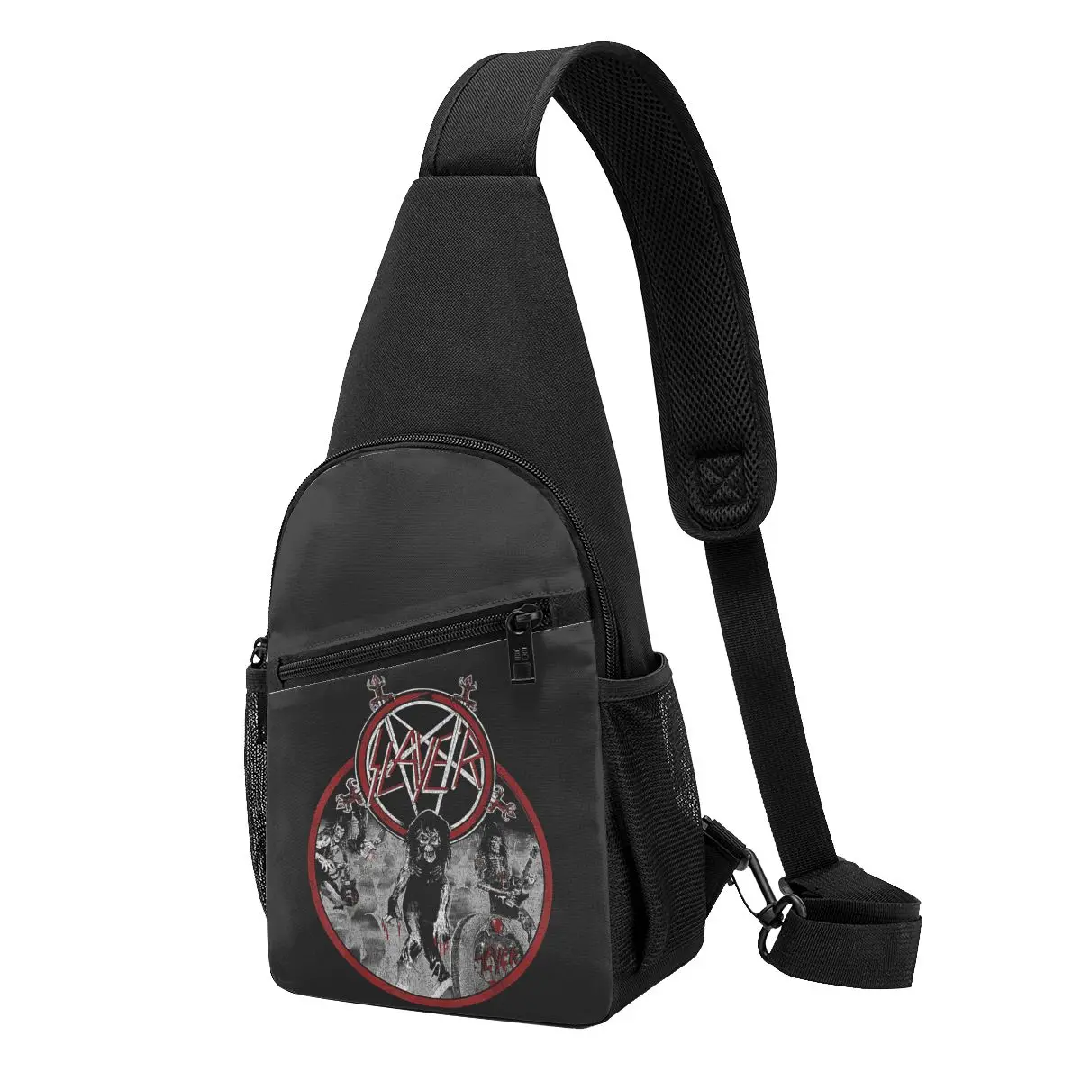 Heavy Metal Rock Slayer Live Undead Chest Bag Men Sling Crossbody Backpack Chest Bag Travel Hiking Daypack Shoulder Bag
