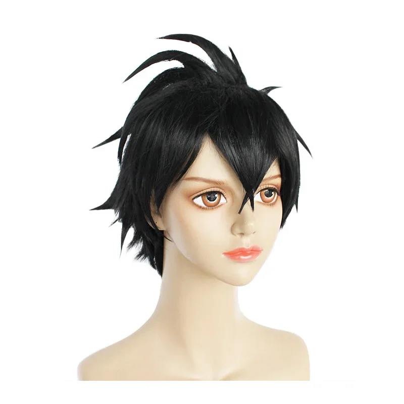 Anime Kemono Jihen Kabane Kusaka Black Short Wig Cosplay Costume Heat Resistant Synthetic Hair Men Party Wigs + Wig Cap