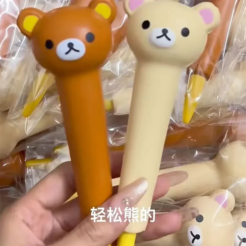 Kawaii Rilakkumas Presse Stift Originalität Student Pinch Ress Gel Stift Nette Anime Cartoon Lernen Liefert Mädchen Geburtstag Geschenk Spielzeug