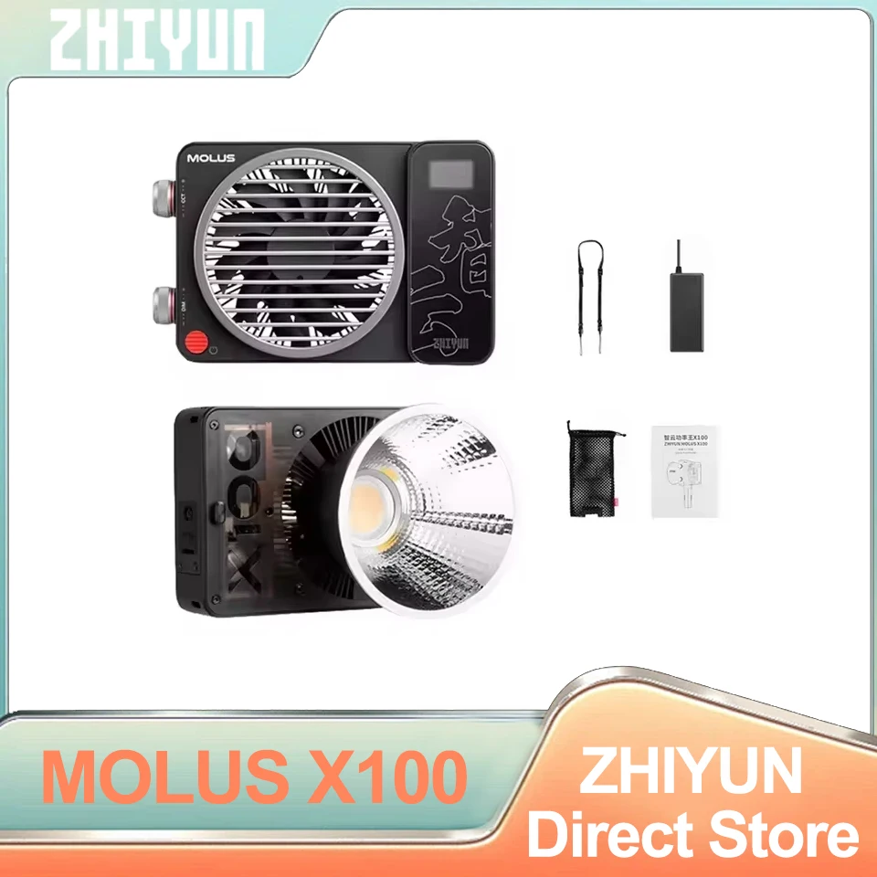 

Портативная карманная фотография ZHIYUN MOLUS X100 100W COB с системой охлаждения Dynavort