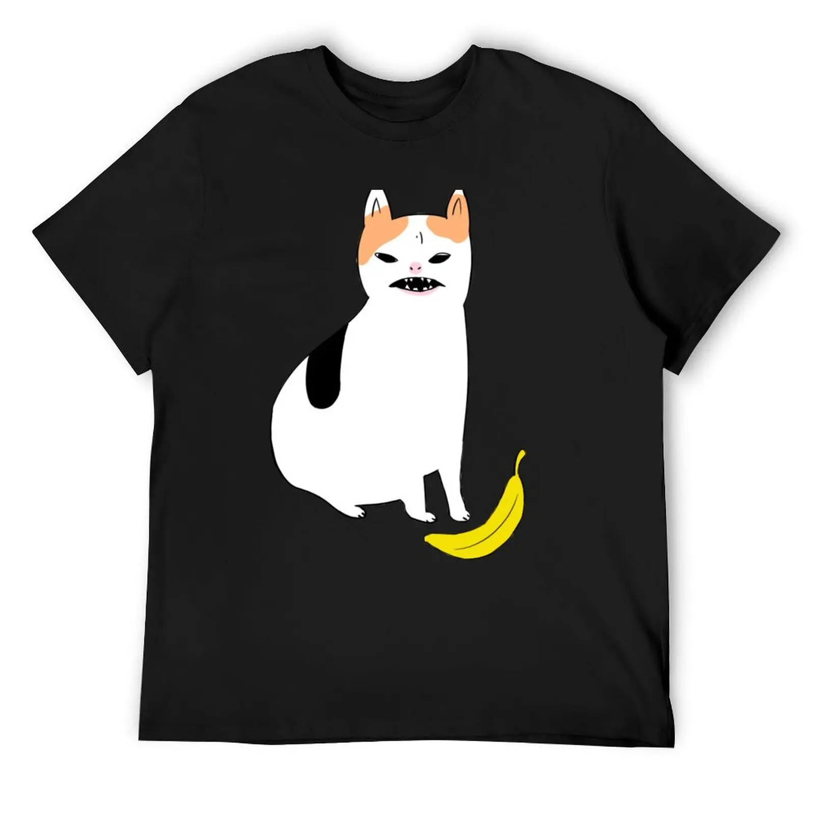 

Cat not like banana (no background) T-Shirt anime customizeds men t shirt