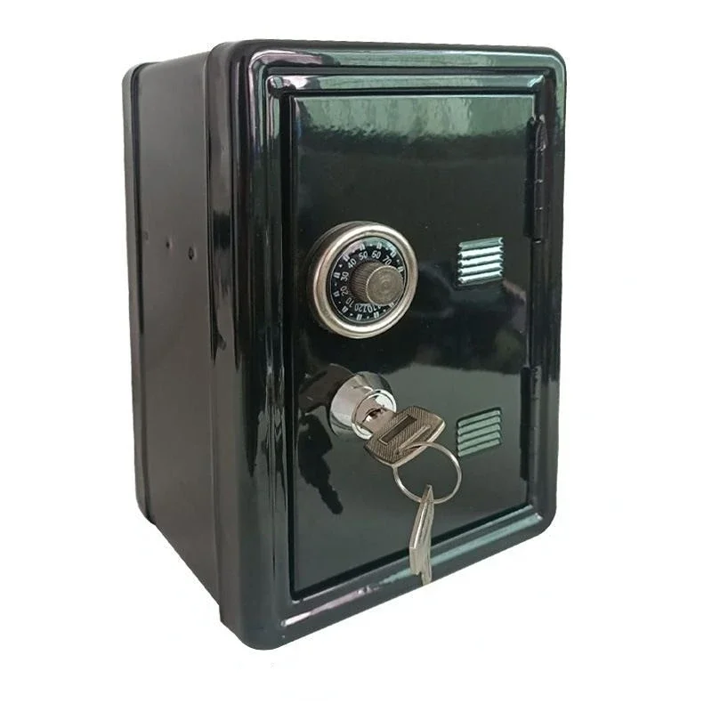 

style safe mini safe code key piggy bank 18 cm with lock iron