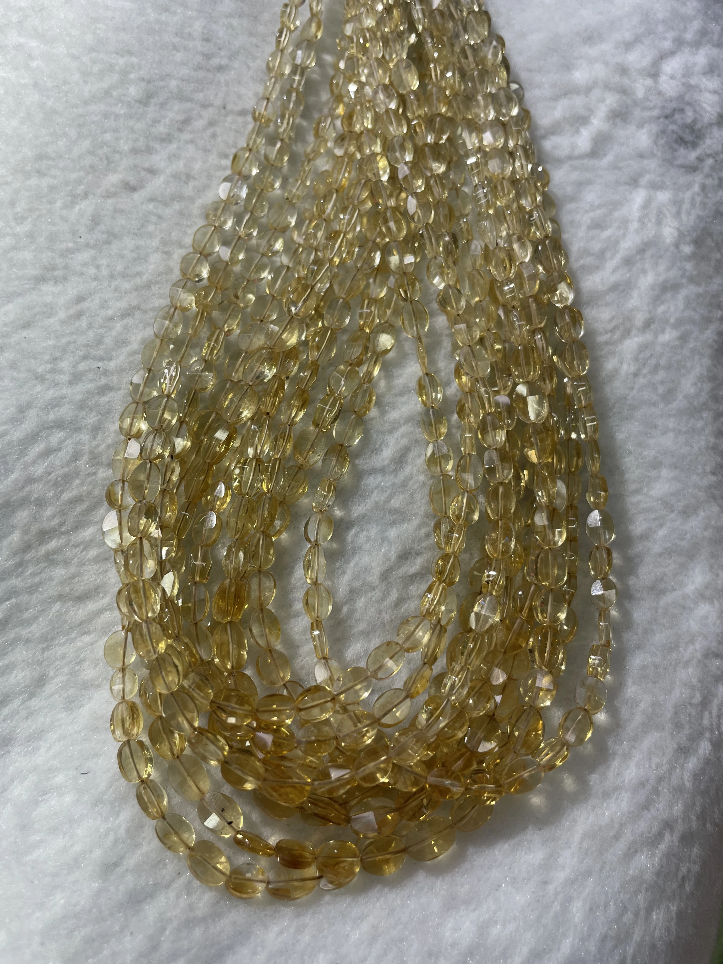 Natural Citrine Egg Shape 4.8x6.8mm Lenght38.5cm Cut Be Suitable For Jewelry Diy Bracelet Neccklace Mountings