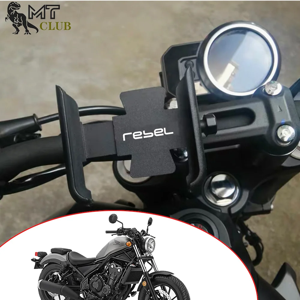 For Honda Rebel 125 300 500 1100 CMX Rebel300 Rebel500 Accessories Motorcycle Handlebar Mobile Phone Holder GPS Stand Bracket