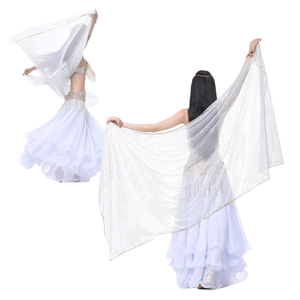 Pailletten Bauchtanz Schleier Chiffon Licht Latin Bauchtanz Schals Einfarbig Frauen Schal Tanz Kostüme Zubehör