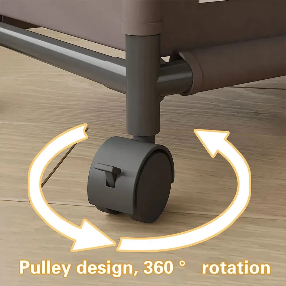 Cesto de Ropa Sucia con Ruedas y 3 Compartimentos, Organizador de Ropa Plegable con Tapa