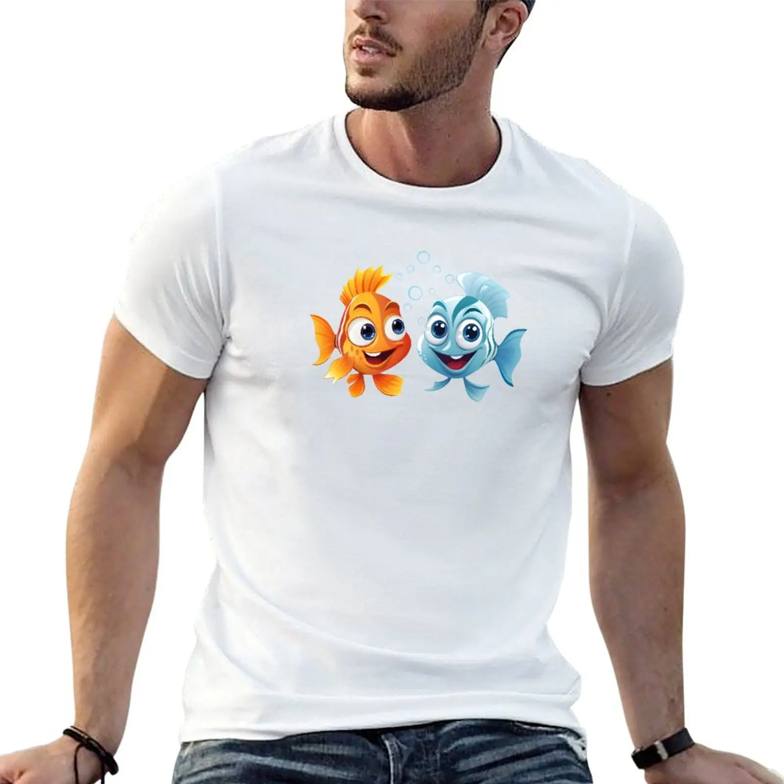

T-Shirt friends shirts Cute cotton man for t fish man cotton t 100% man graphic shirts tees t shirt heavy