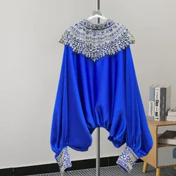 O Neck Elegant Shirt Women Loose Full Sleeve Office Lady Pullover Solid Color 2025 Spring Summer New Fashion Blouse