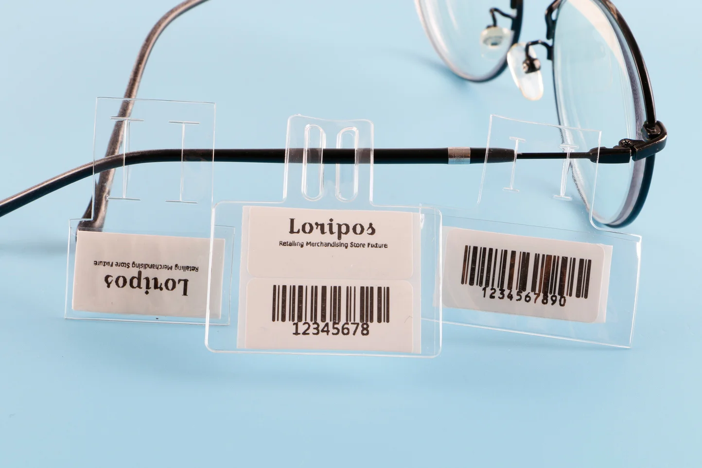 50 Stück optischer Rahmen zum Aufstecken auf Etikettenbasis, Brillen, Brillen, zum Überziehen, Preisschild, Schmuck, weiche Streifenetiketten, Kunststoffhalter – Detail 4