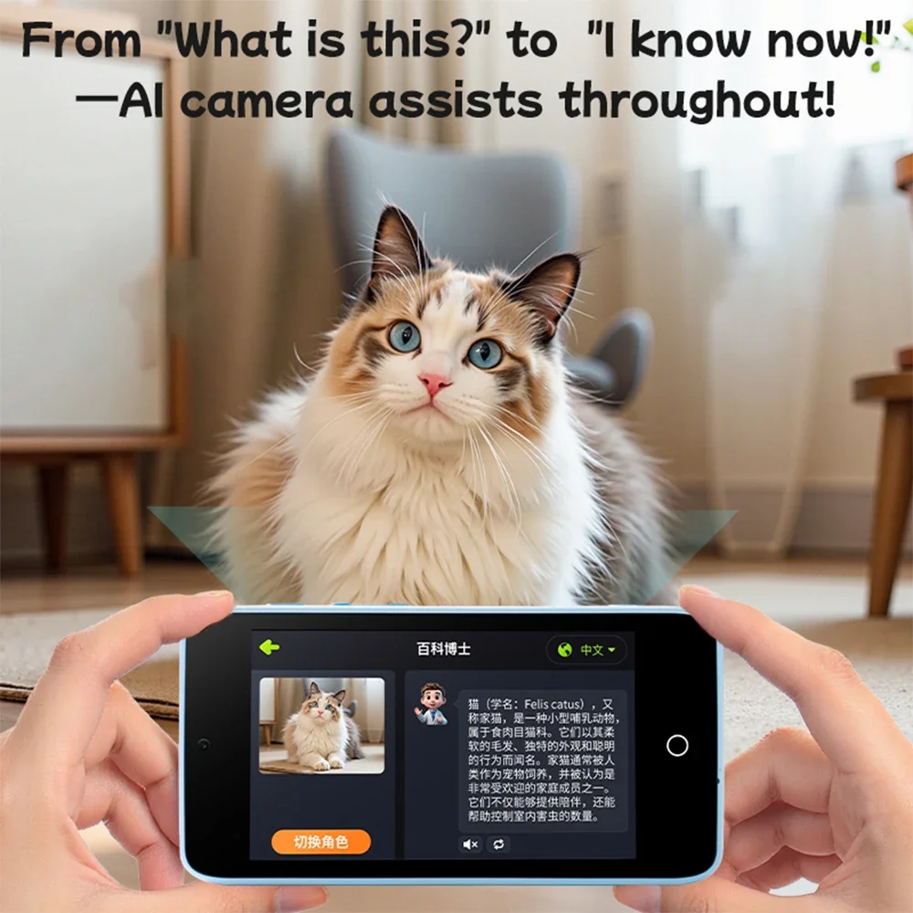 2026 New Kids Mini AI Smart Phone Camera Toy with Video Recorder 4.0' HD Dual Camera Educational Birthday Gift for Children Gift