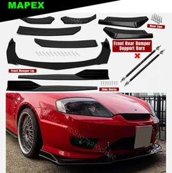 For Hyundai Tiburon Front Rear Bumper Lip Spoiler Splitter Body Kit Side Skirt Glossy Black