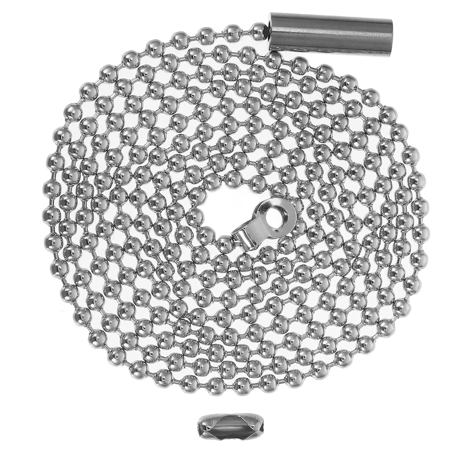 Ceiling Fan Pull Chain Extension Metal Beaded String 3.3ft Long Silver Robust Fan Light Pull Cord Replacement Chain for Wall