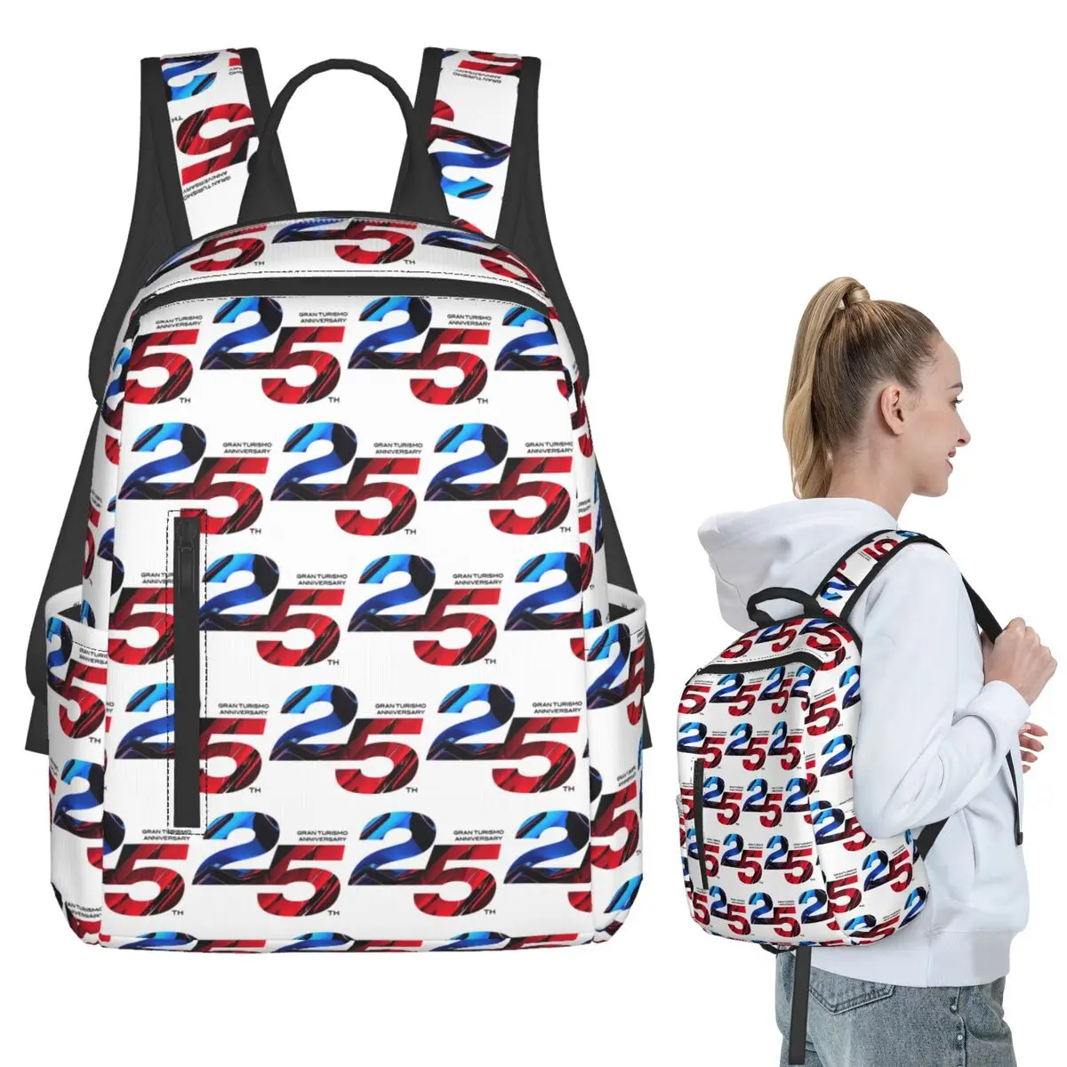 

25 Years Of Gran Turismo Backpack Student BookBag Children School Bag Laptop Shoulder Bags Men Women