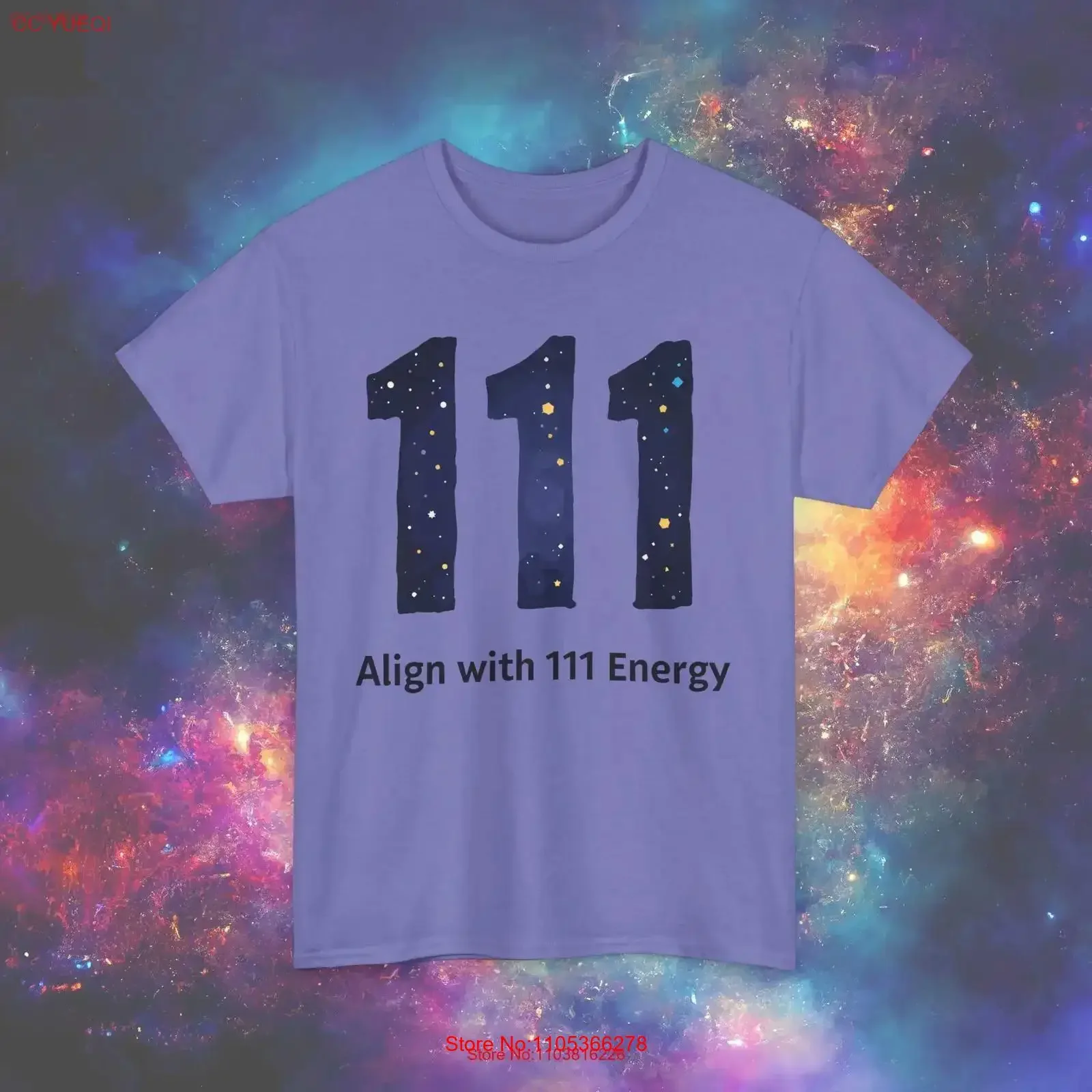 T-shirt 111 Energy : Alignement avec la numérotation spirituelle et la manifestation pour la pleine conscience et des vibrations positives, style vintage légèrement délavé