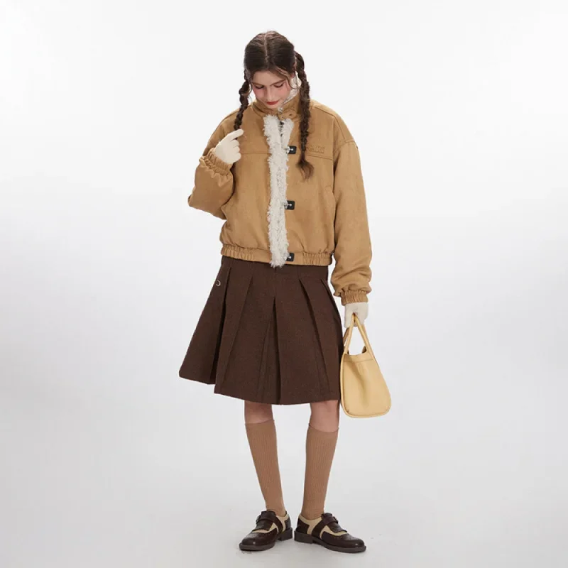 سترة شتوية جديدة غير رسمية ذات ياقة واقفة من American Retro للنساء بتصميم قصير فضفاض #1