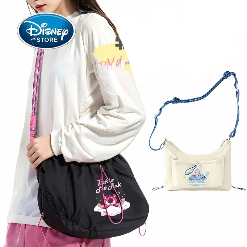 

Сумка через плечо Disney с мультяшной вышивкой, сумка через плечо для школьниц, многослойная большая сумка для студентов, сумки для хранения ноутбуков