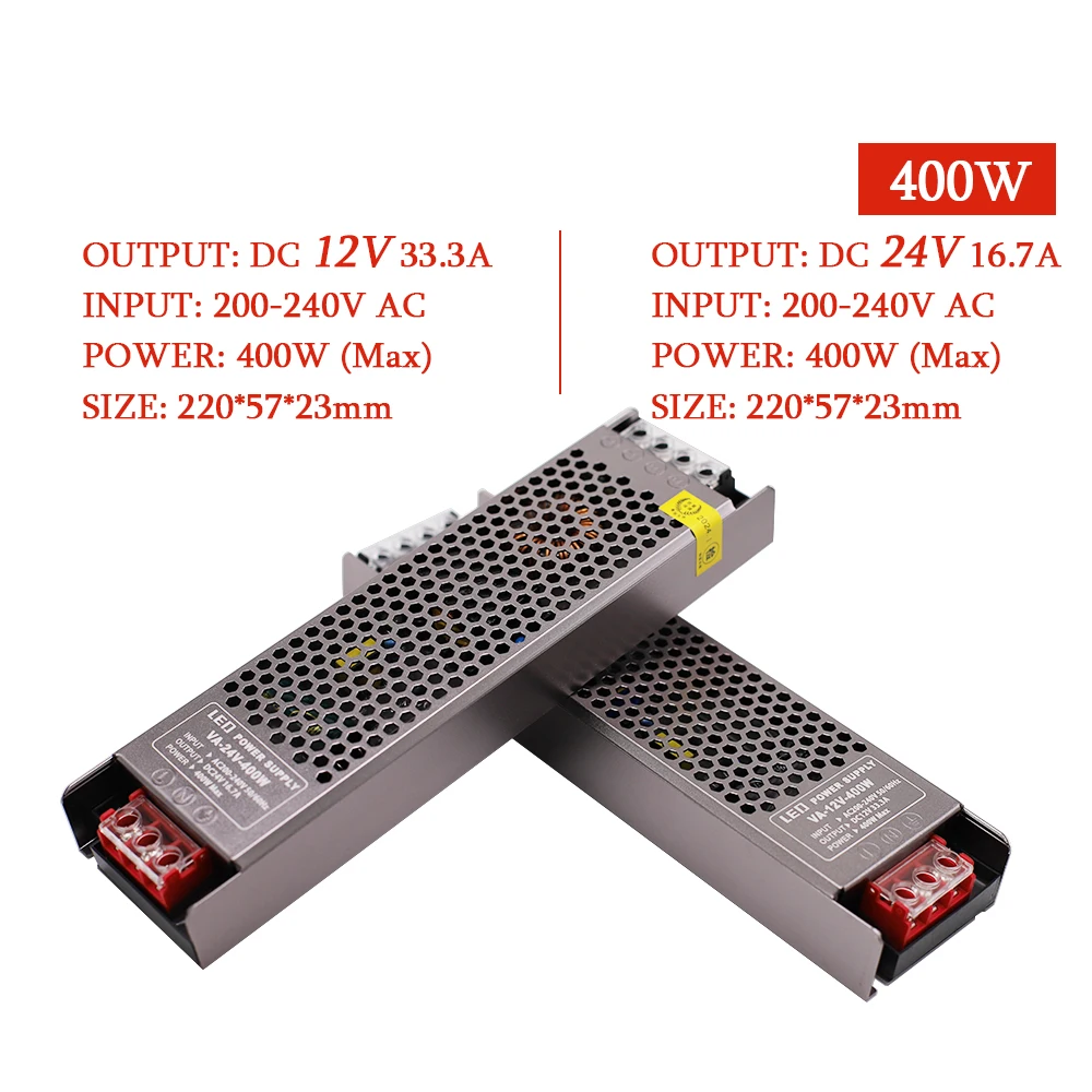 Glue Pouring LED Power Supply DC 12V 24V 48V 60W 100W 200W 300W 400W Reinforced Lighting Transformers For LED Driver