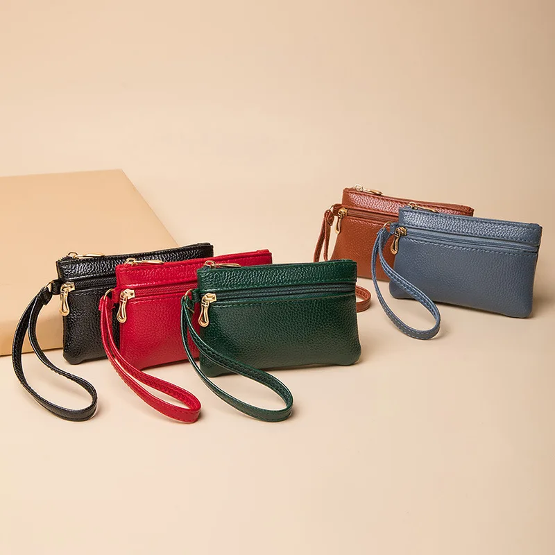 

Double Zipper Coin Purse Women Wallet Large Capacity Multi Pocket Credit Card ID Holder Wallet Mini Storage Hand Bag