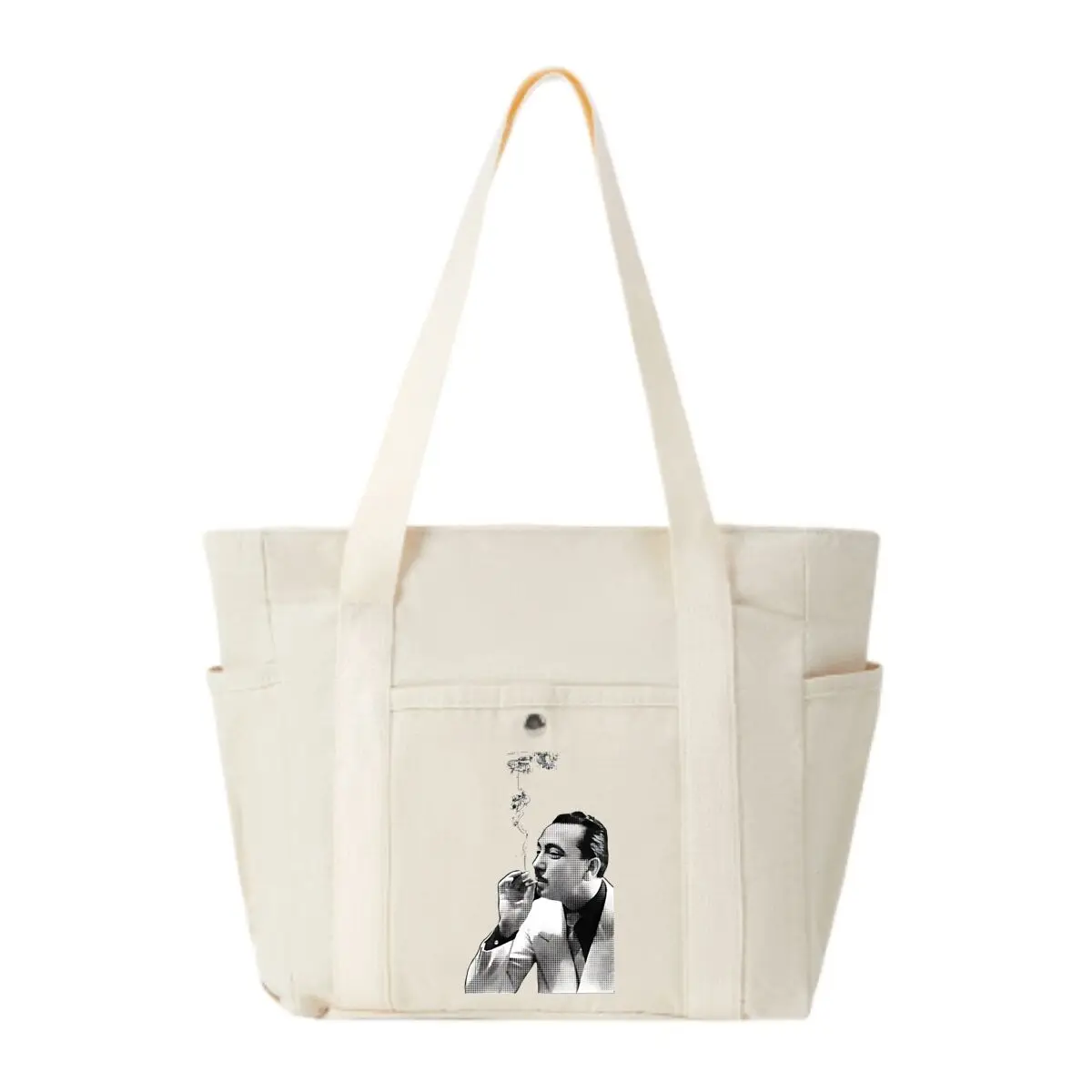 

Smoke Sign Hides Cool Tale Large Capacity Canvas Tote with Multiple Pockets-Perfect for School/work Commute