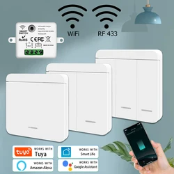 Tuya WiFi Smart Switch per illuminazione RF 433Mhz interruttore Wireless 86 pannello a parete Smart Home Timer controllo vocale Google Home Alexa