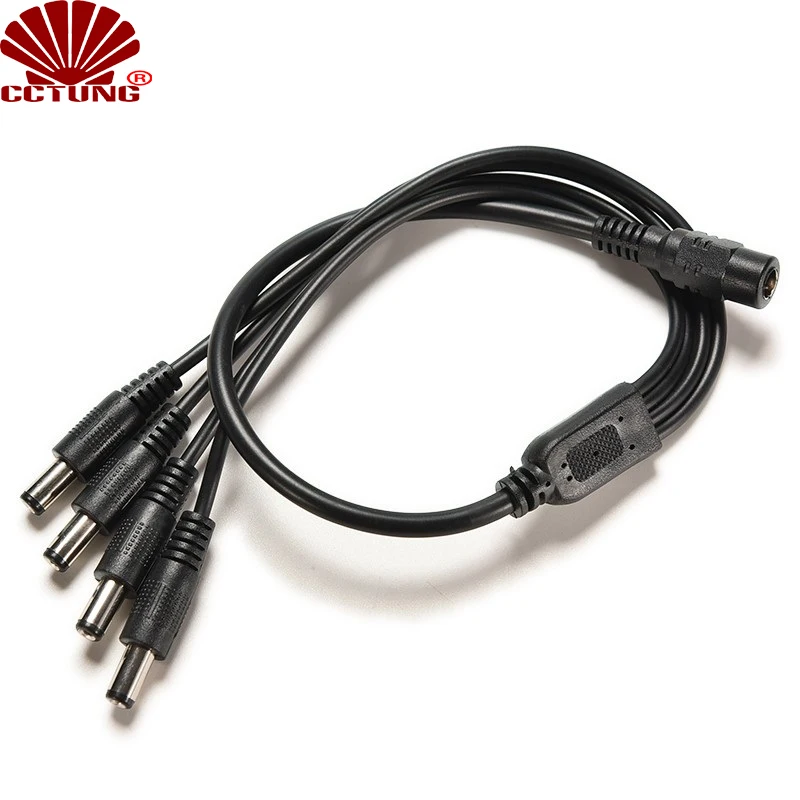 1 DC Female To 3-8 Male Plug Power Cord Adapter 2.1X5.5mm Connector Cable Splitter for CCTV Security Camera LED Strip Max 5A
