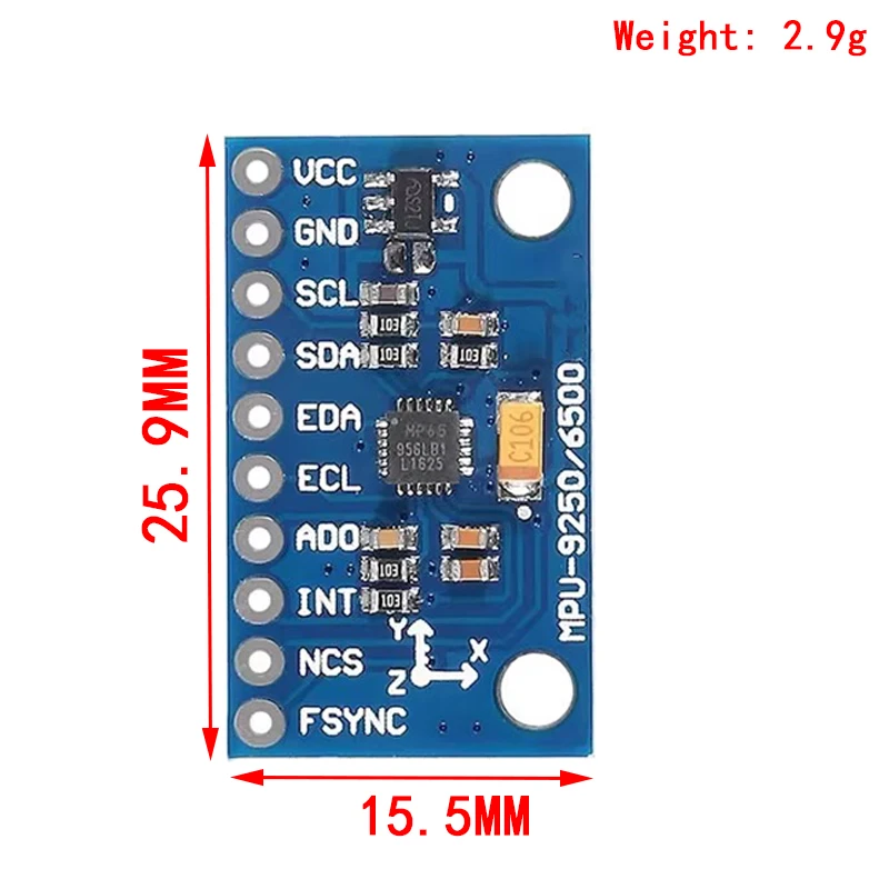 IIC I2C SPI MPU6500 MPU-6500 6-Axis Gyroscope Accelerometer Sensor Module Replace MPU6050 For Arduino With Pins GY-6500