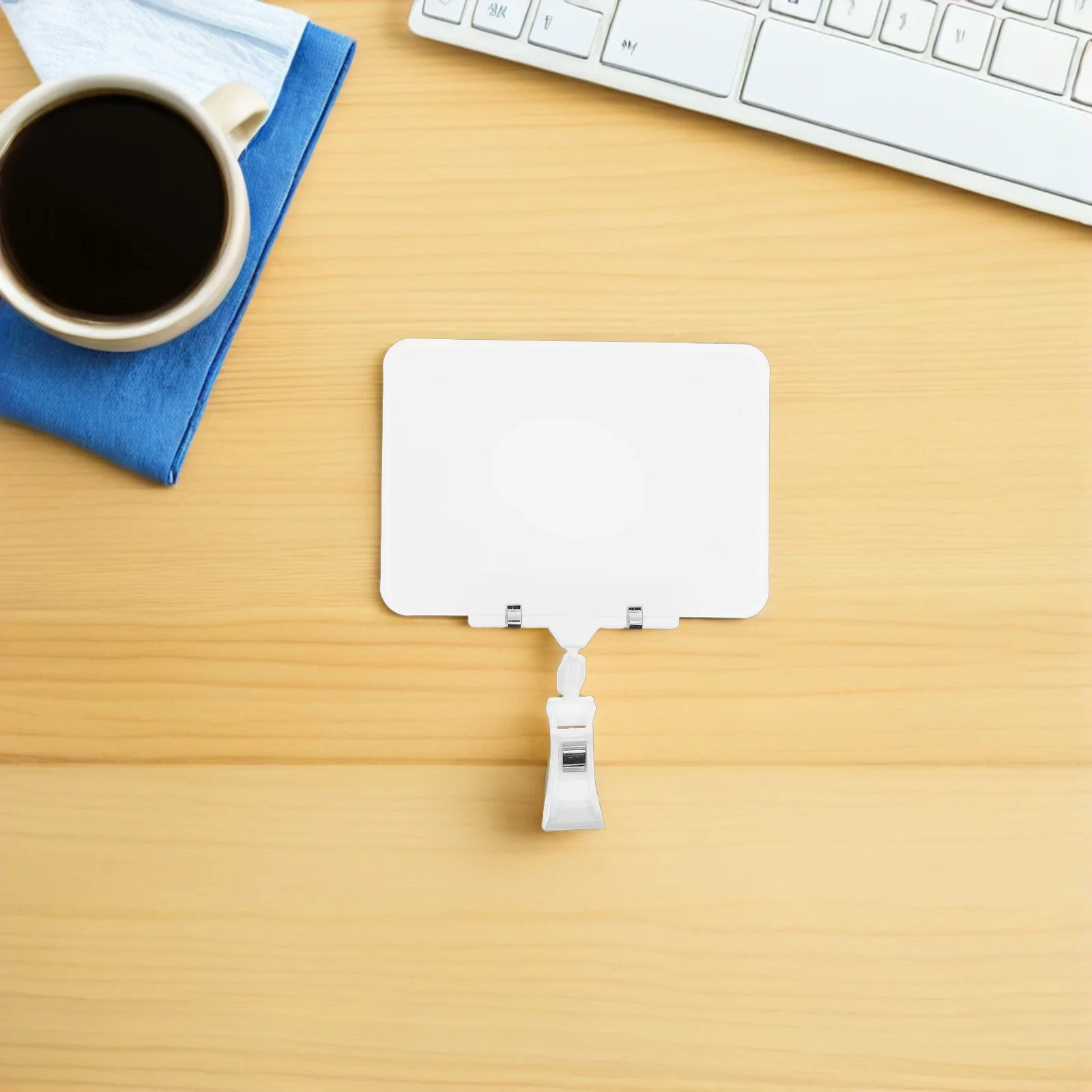 

8 set Price Tag Whiteboard Waterproof Pvc Erasable Sign Clip Holder A6 Size Double Clamp Rotating Swivel Retail Display Rack