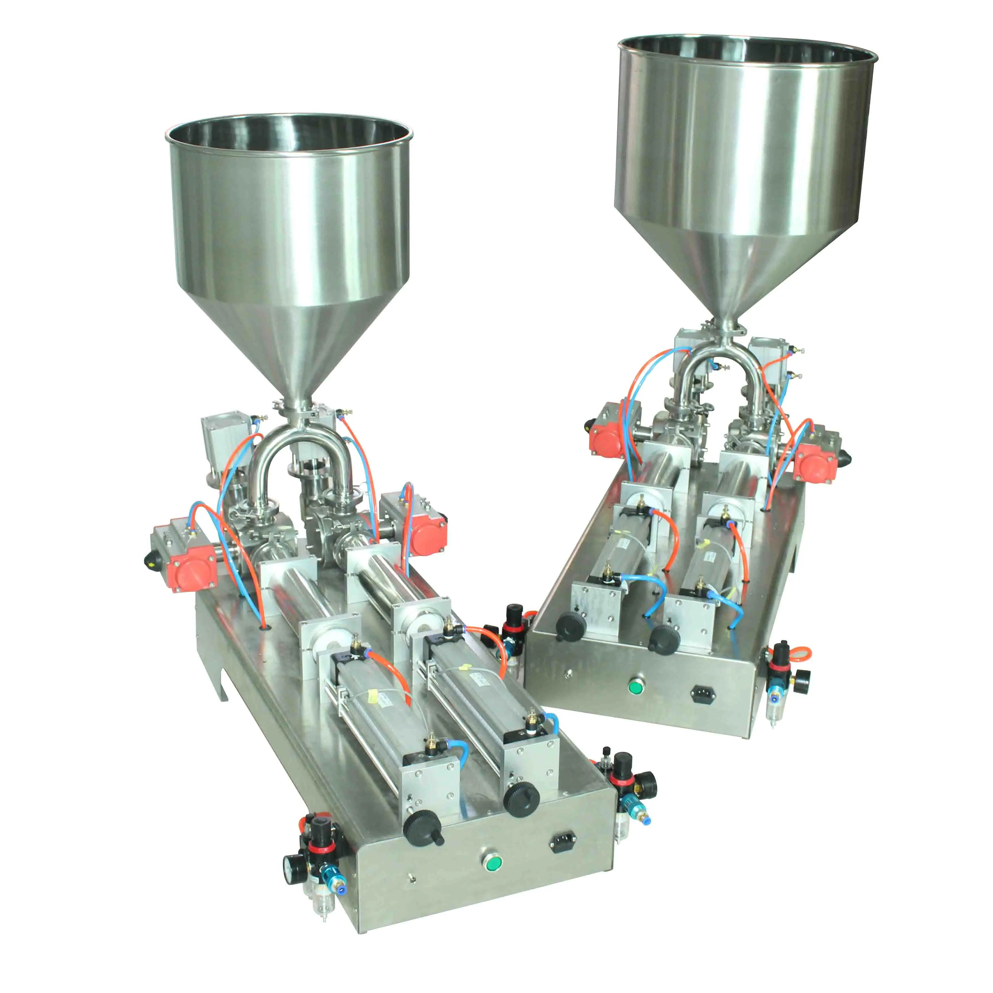 

Pneumatic Filling Machine 100-1000ml double head DN76*330MM SU50*250S,DN38 rotoary valve and DN45 filling Head, 50L hopper