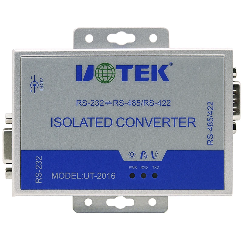 High Quality Industrial DB9 RS232 to RS485 RS422 Converter Adapter with Isolated Anti Lightning Surge Connector UT-2016