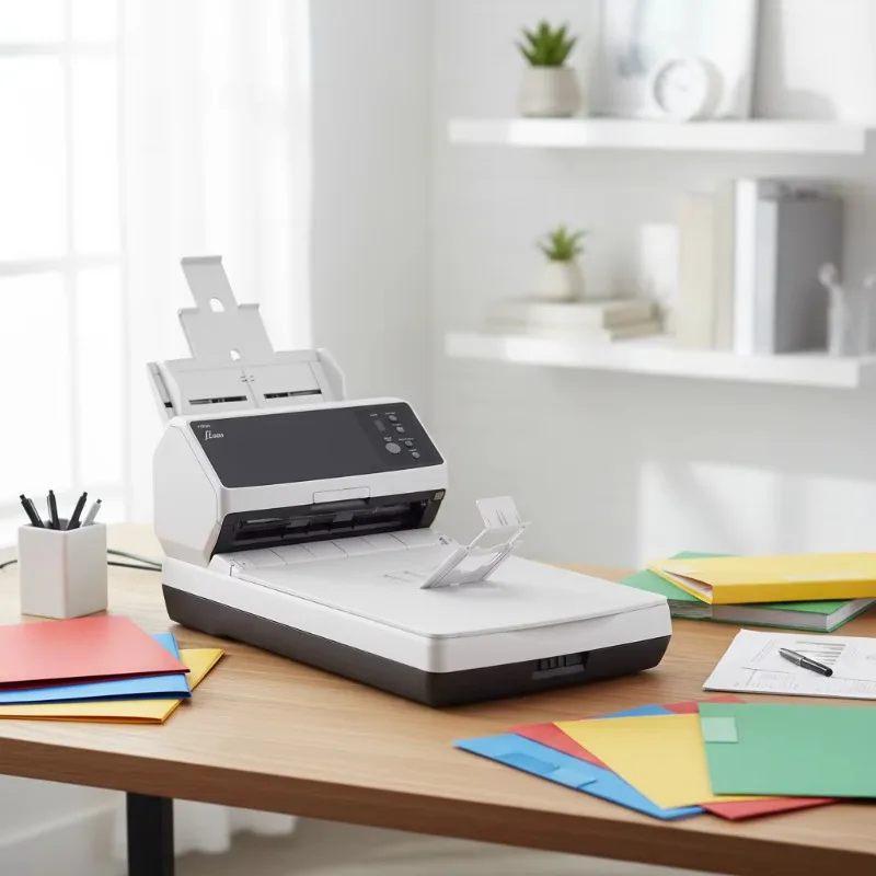 Escáner de Documentos de Oficina R-icoh Fujitsu Fi-8250 A4, 50 ppm, USB 3.2, CIS, ADF, Doble Cara Automática, 600 dpi, Escáner USB