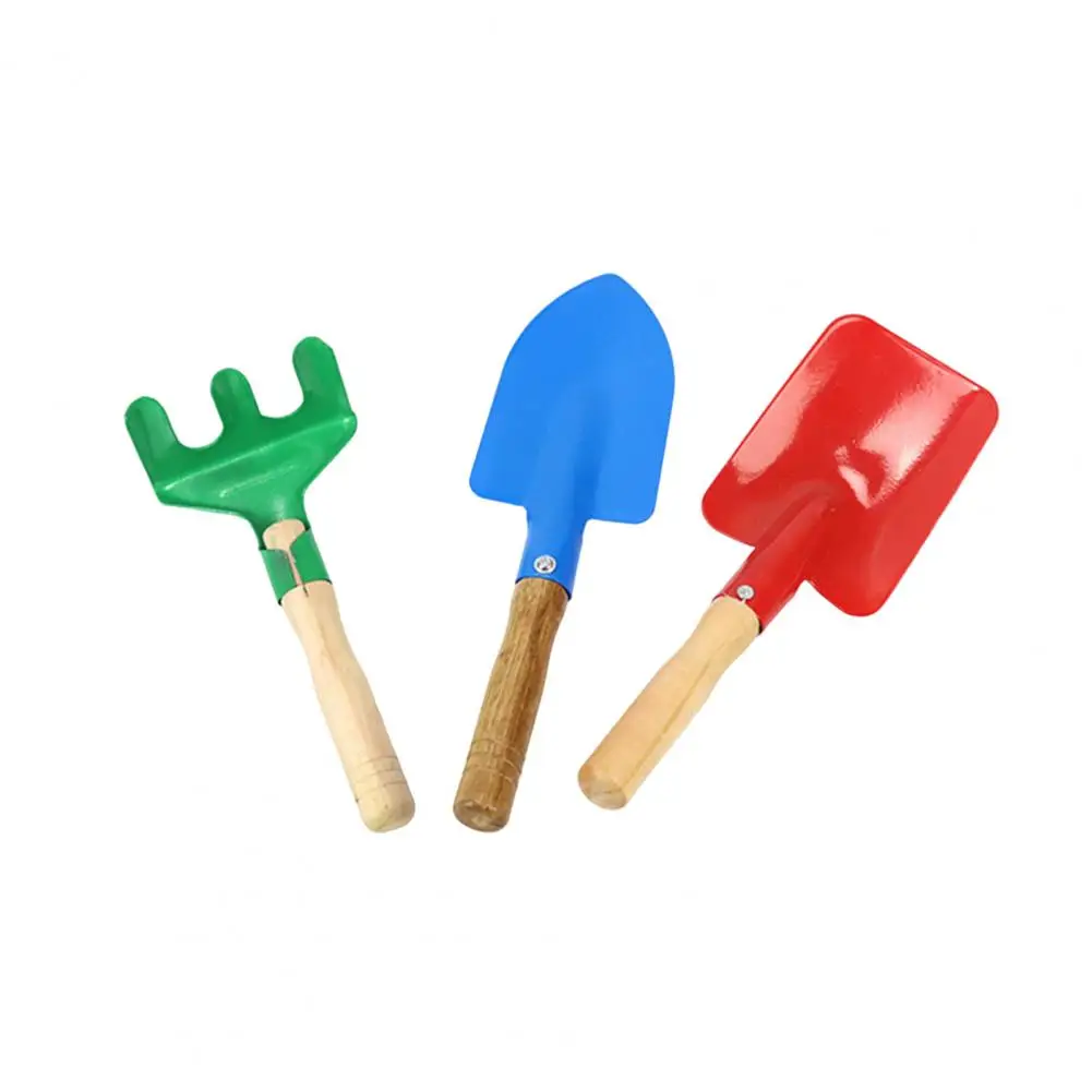 

Wooden Beach Toy Set Kids Beach Sand Toy Set with Wooden Handle Iron Shovel Rake Spade for Toddlers Outdoor Summer for Children