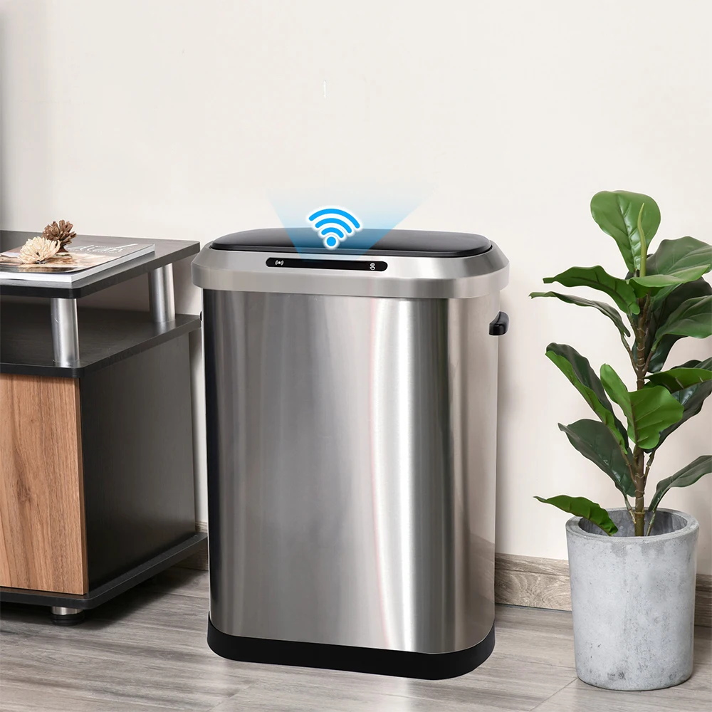 

13 Galloon Sensor Dustbin Sleek Storage Bucket Smart Kitchen Houseware Automatic Stainless Steel Smart Trash Can