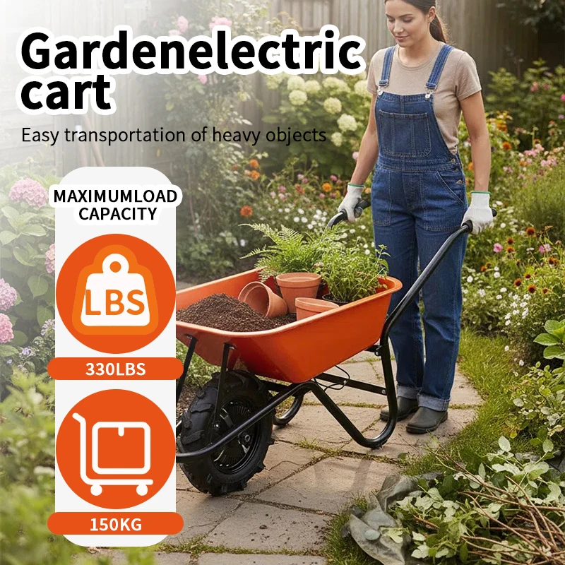 

Электрический самосвал-моноколесо на аккумуляторе, грузоподъемность 150 кг, с моторными колесами, скорость 7 км/ч, для эффективной транспортировки материалов