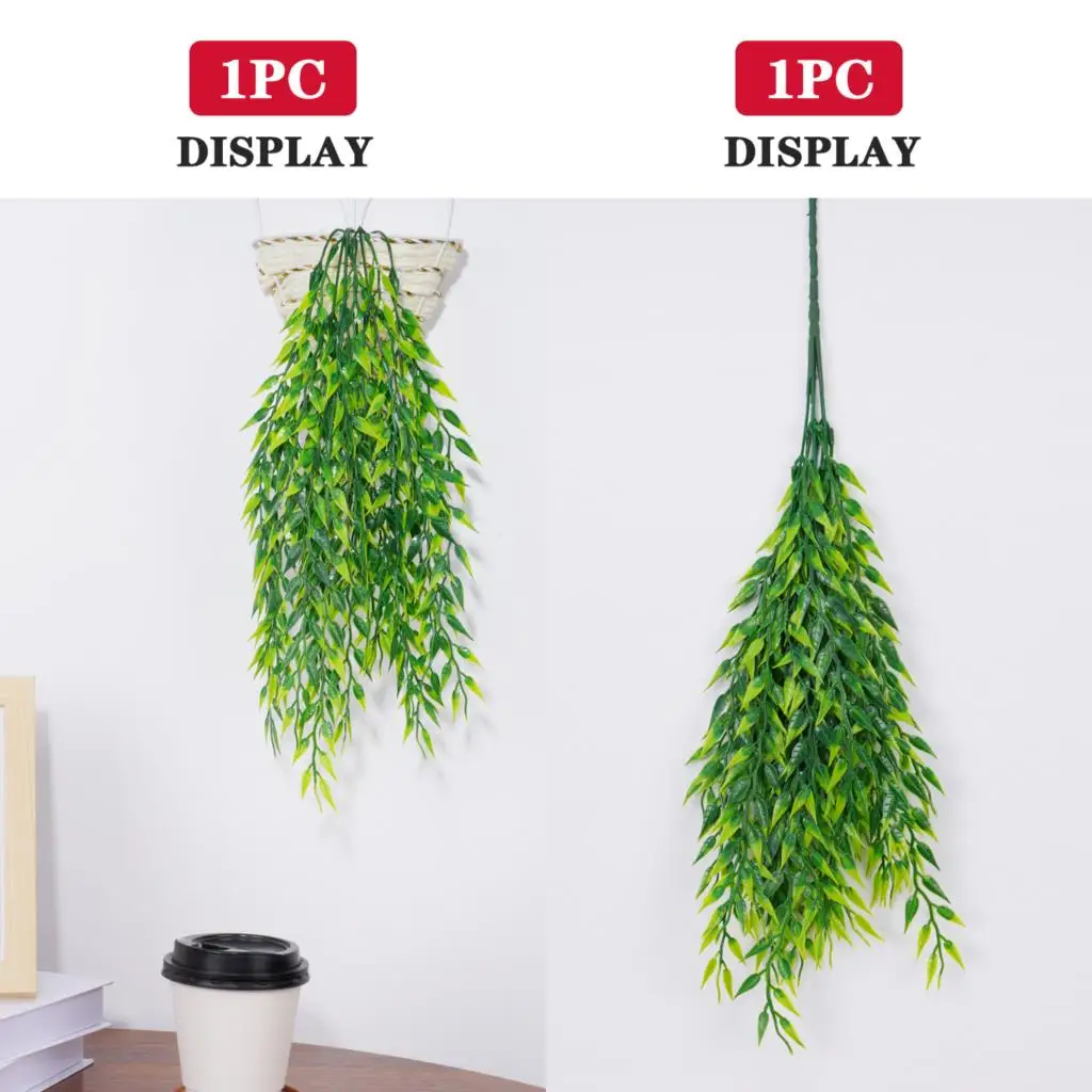 90cm Artificial Plant wicker Wllow Branch Wedding Home Decoration Ceiling Simulation Plant Hanging Green Plant