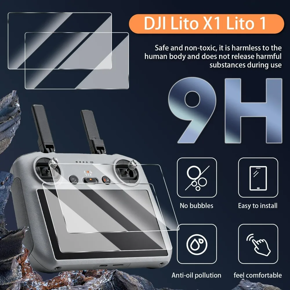 1-3pcs 9H Hardess Tempered Glass for DJI Lito X1 HD Clear Glass Screen Protectors for DJI Lito 1/X1 Anti-scratch Protective Film