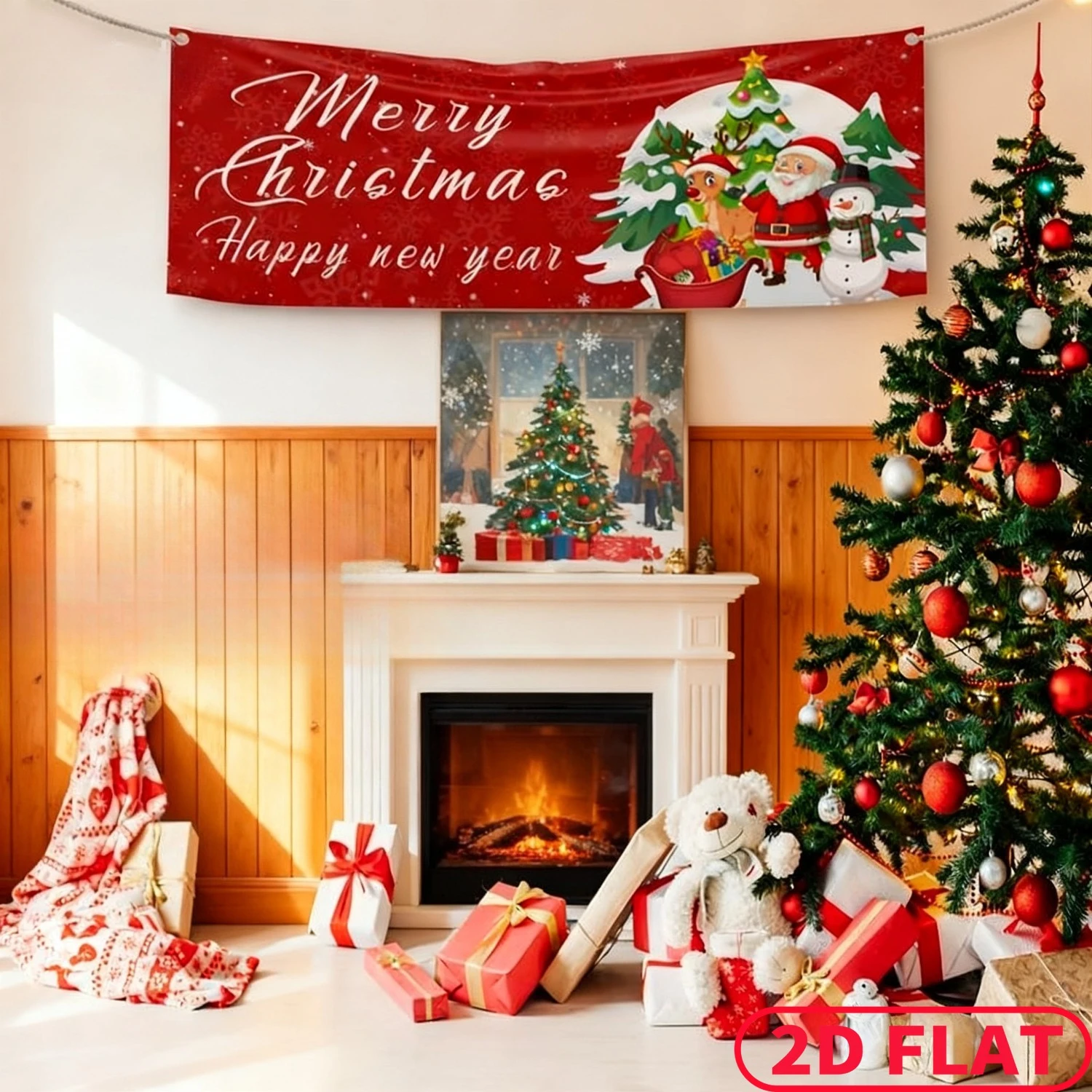 

1pc Merry Christmas Hanging Ornaments Banner, Christmas 2026, Happy New Year, Merry Christmas, Christmas Party Decor,