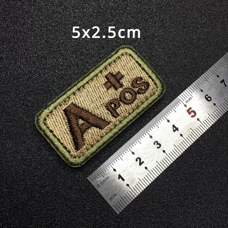 1Pcs Embroidery Patches Blood Type Positive Negative Military Tactics Badge for Backpack Hook & Loop Army Accessories A B O AB