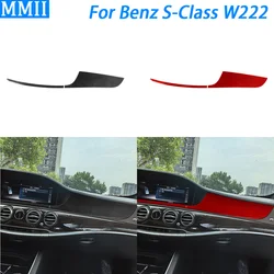 For Benz S-Class w222 2013-2020 Carbon Fiber Co-pilot Dashboard Panel Cover Trim Car Interior Decoration Accessories Sticker