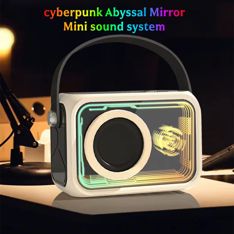 ألف طبقة مرآة سمّاعات بلوتوث لاسلكي ملون Boomboxs مرآة مضيئة أضواء RGB مضخم صوت محمول TF مشغل MP3