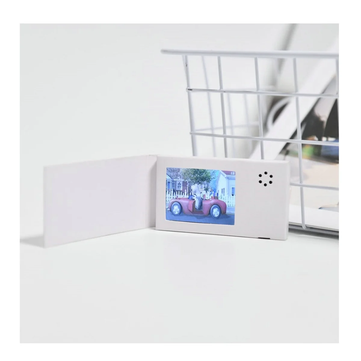 B44C2.4inch Birthday White Video Book Card 128MB Lcd Invitation Gift Music Greeting Card Upload Video Lcd Greeting Card