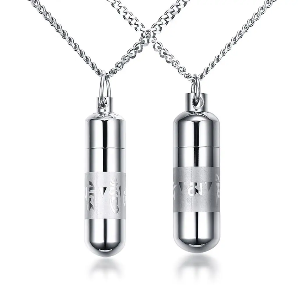 Memorial Urn สร้อยคอ Keepsake จี้ Cremation Ash Funeral คู่